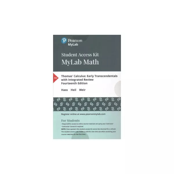 MyMathLab plus Pearson eText -- Standalone Access Card -- for Thomas' Calculus: Early Transcendentals with Integrated Review