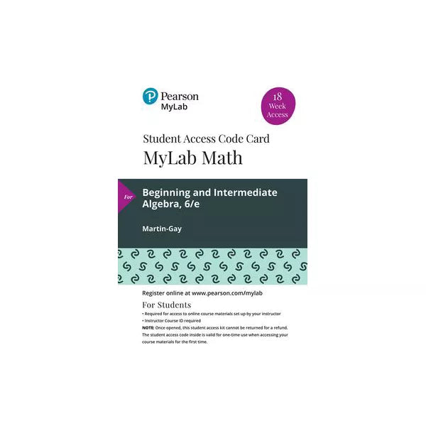 MyLab Math with Pearson eText -- 18 Week Standalone Access Card -- for Beginning &amp; Intermediate Algebra