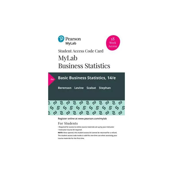 MyLab Statistics with Pearson eText