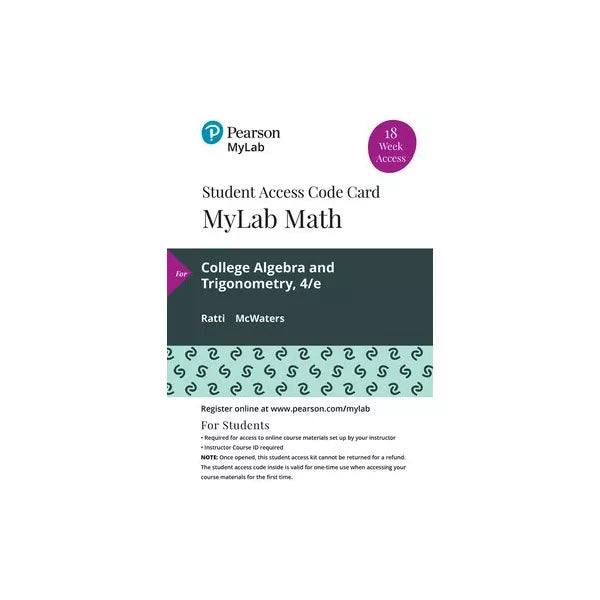 MyLab Math with Pearson eText -- 18 Week Standalone Access Card -- for College Algebra and Trigonometry