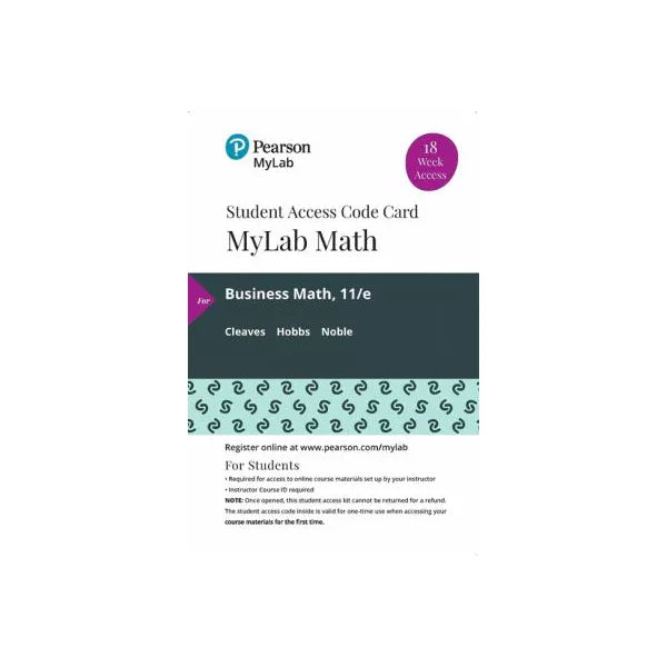 MyLab Math with Pearson eText -- 18 Week Standalone Access Card -- for Business Math