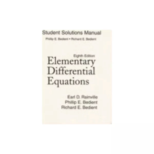 Elementary Differential Equations (SSM)
