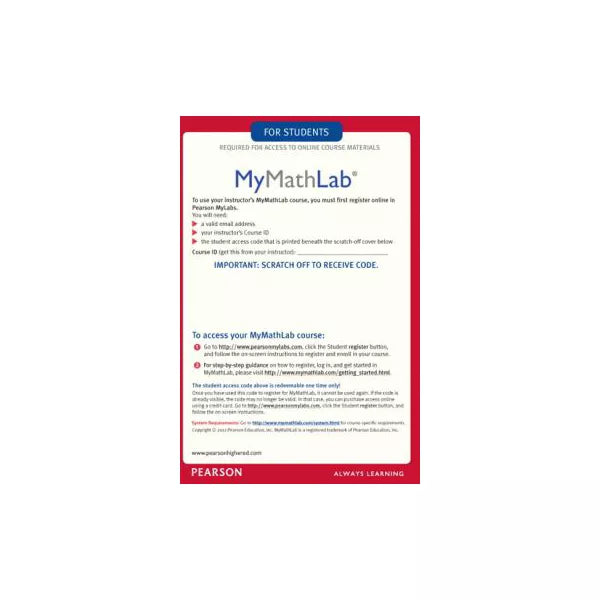 MyLab Math -- Glue-in Access Card